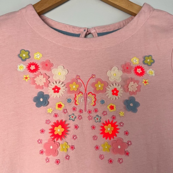 Mini Boden Girls Flutter Jersey Dress Boto Pink Pockets 11-12Y Butterfly - Picture 3 of 8